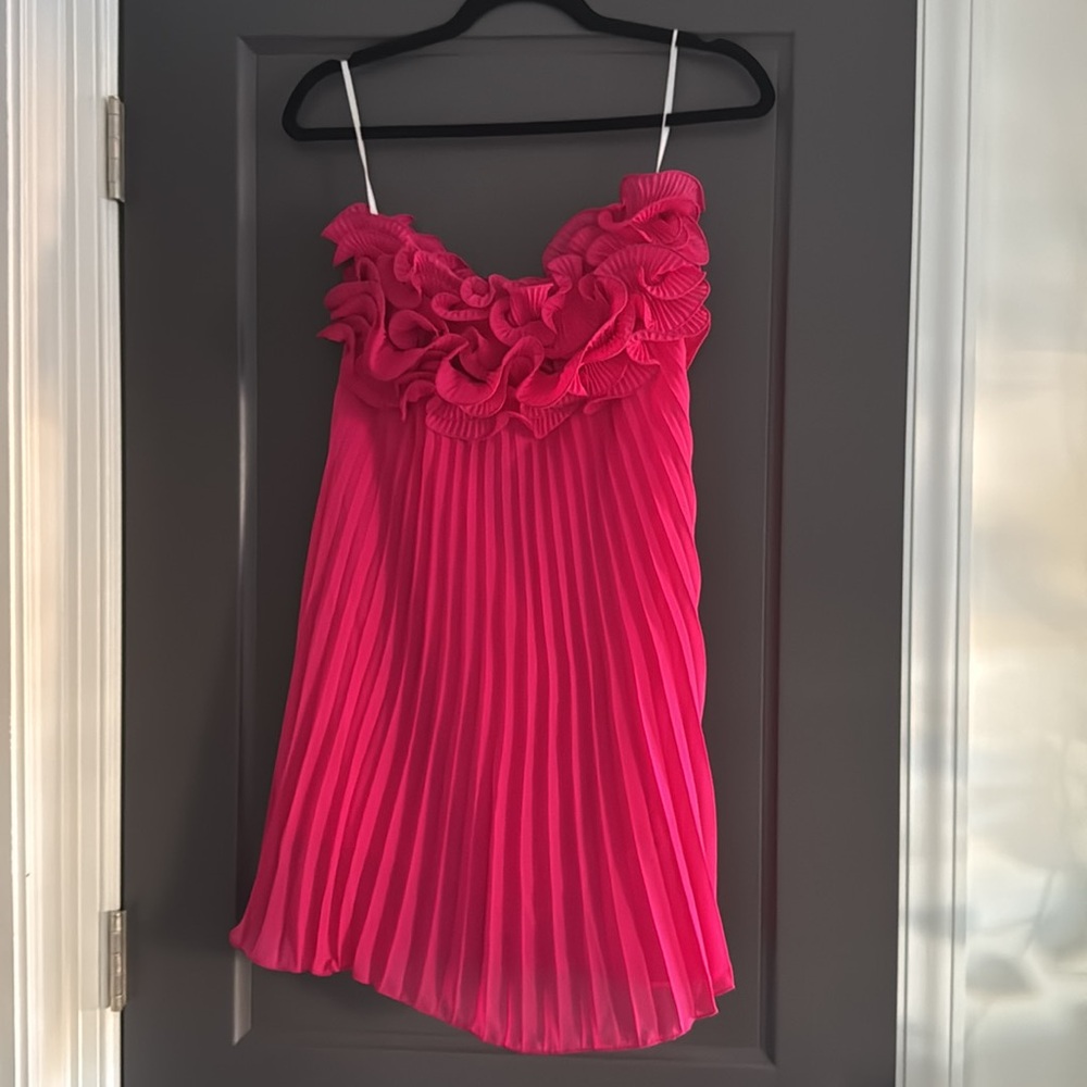 Commense Strapless Fuchsia Ruffle Dress - Picture 5 of 5